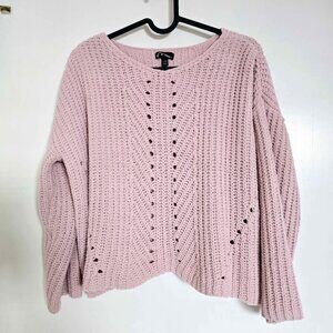 ART CLASS Dusty Pink Oversized Chunky Open Knit Sweater 10/12